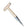 Gardening dibber with a wooden handle and metal point on a white background