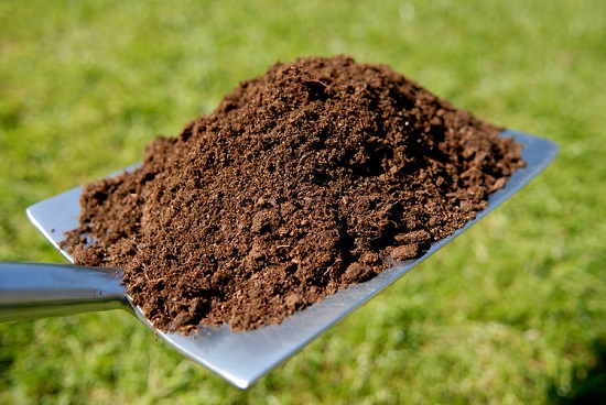 spade with topsoil