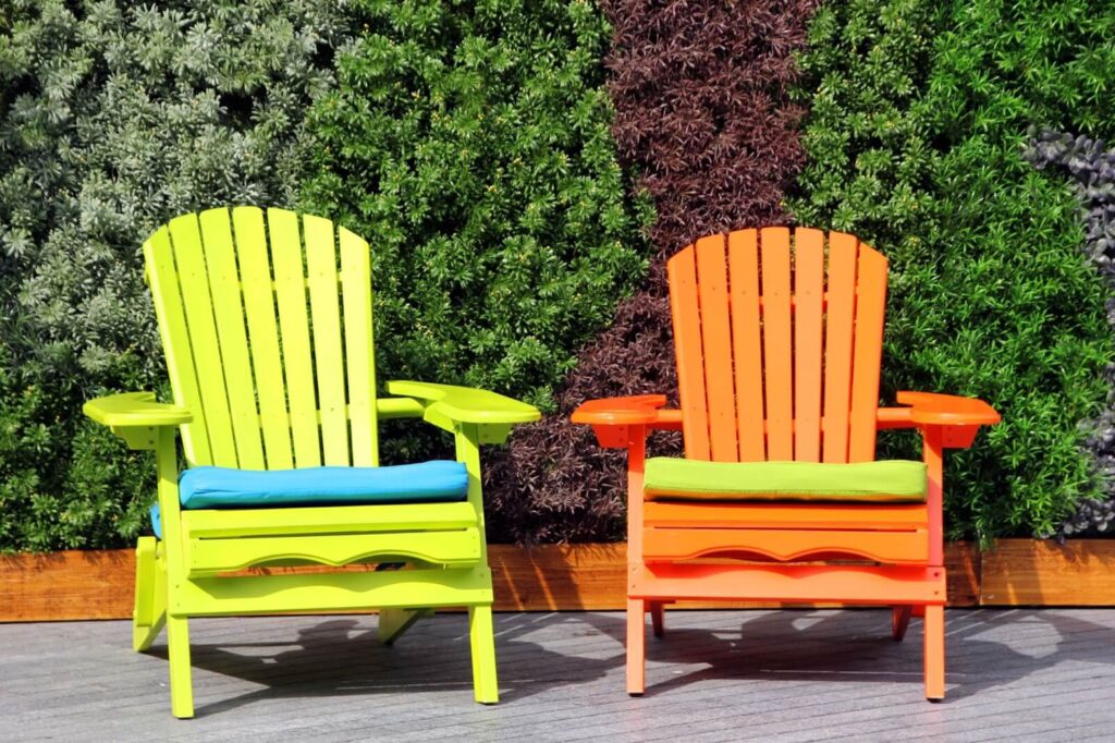 colourful garden chairs